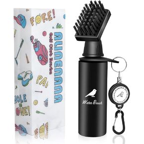 Golf Club Cleaner Brush, Golf Water Brush with Retainer Clip and Squeeze Water Bottle 7.5 Inches Holds 4 Ounces of Water - Anti-Leak Reservoir Tube Squeeze Bottle Design, Must Have Golf Accessories