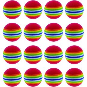 Sponge Golf Ball 16PCS 42mm EVA Foam Rainbow Practice Golf Balls, Indoor Training Soft Balls