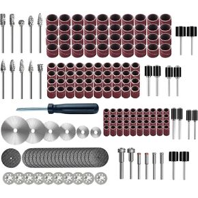 Tungsten Carbide Burr Set 1/8" shank，Die Grinder Bits with Sanding Drums and Cutting Wheel Set, 185Pcs Pratical Sanding Tool Accessories for Dremel Rotary Tool in Kuwait