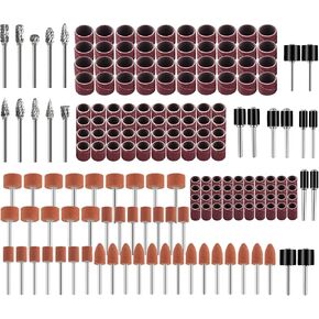 Tungsten Carbide Burr Set 1/8" shank，Die Grinder Bits with Sanding Drums and Cutting Wheel Set, 185Pcs Pratical Sanding Tool Accessories for Dremel Rotary Tool