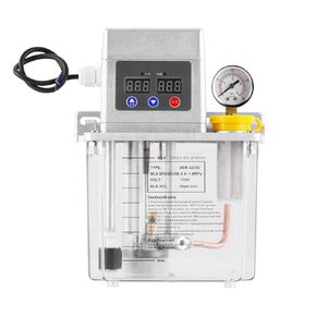 MXBAOHENG Automatic Lubricating Oil Pump 1.5L Alloy Gear Pump CNC Lubrication Pump Oiler 110V Double Digital Display with 4Mpa Pressure Gauge (150X)