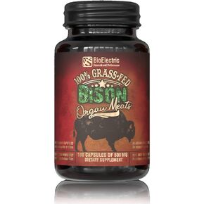 BioElectric Potential 100% Grass-Fed Freeze-Dried Bison Organ Supplement- Single Source Traceable, Wild-Type Native Alternative to Beef, The Original Multi-Vitamin, Mineral, and Peptide Source