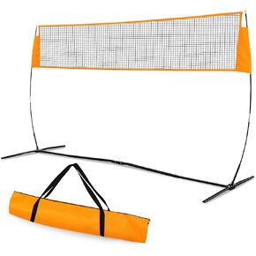 12.5FT Portable Volleyball Net for Backyard, Free-standing Indoor & Outdoor Volleyball Nets, 3-Level Adjustable Beach Volleyball Net with Carrying Bag, Easy to Setup