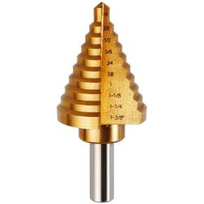 Yangoutool 3PCS Titanium Uni Step Drill Bit Set with Pouch,High Speed Steel HSS Quick Change 1/4" Shank,Total 28 Sizes 3/16" -1/2",1/4"-3/4",1/8"-1/2"