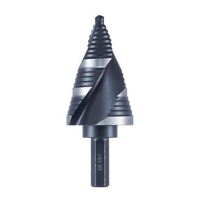 3 Sizes M2 Step Drill Bit, 7/8", 1-1/8", 1-3/8" Black Cone Drill Bits for Steel Metal Sheet Hole Drilling Cutting, Multiple Hole Sprial Unibit, Stepped Up Bits Home Tools