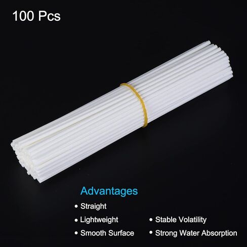 MECCANIXITY Fiber Reed Diffuser Sticks 180x4mm for Aroma Fragrance Essential Oil, Black Pack of 100 in Kuwait