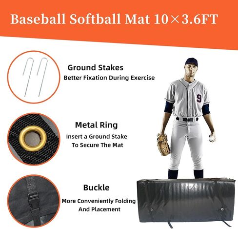 Baseball Softball Sliding Pad Mat, 10x3.6FT Baseball Bat Exercise Mat Sliding Mats for Yoga Baseball Softball Rugby Volleyball Soccer Football Indoor Outdoor in Saudi Arabia