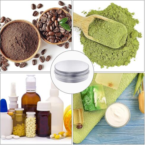 2 oz 72 pcs Metal Round Tins Aluminum Tin Cans Salve Tins Containers with Screw Lid 20 Sheets Stickers for Salve Spice Candies Balms Candles (Gold) in Saudi Arabia