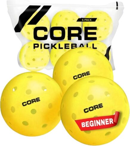 CORE Pickleball Balls for Professionals and All Levels of Play | USA Pickleball Approved Durable Outdoor Pickleball Balls with 40 Holes in Saudi Arabia