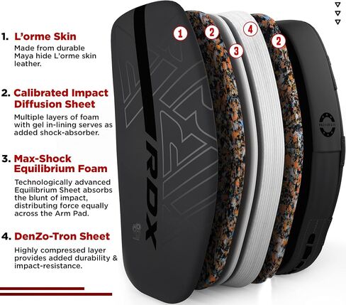 وسادات RDX التايلاندية المنحنية للكيك بوكسينغ Muay Thai مع مقبض صلب، مايا إخفاء جلد KARA Strike Shield للركبتين والمرفقين والركلات واللكمات، والتدريب على الملاكمة MMA والفنون القتالية التايكوندو والرياضات القتالية in Saudi Arabia
