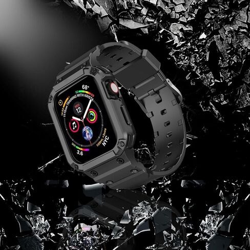أحزمة متوافقة مع Apple Watch 38mm/40mm/41mm، M1 Sport Series غطاء واقٍ متين لحزام ساعة Apple وحافظة واقية مدمجة in Saudi Arabia