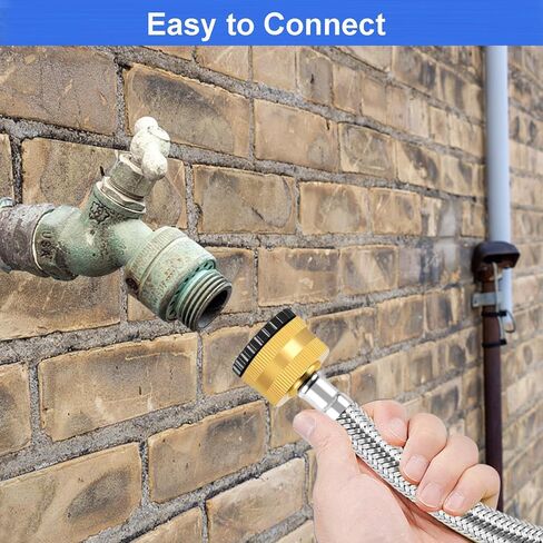 مقياس ضغط المياه، مقياس ضغط المياه للمنزل 2 بوصة، مقياس اختبار ضغط المياه مع خرطوم مضفر من الفولاذ المقاوم للصدأ، نطاق 200 رطل لكل بوصة مربعة، وصلة FNPT 3/4 بوصة in Kuwait