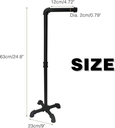 AddGrace Industrial Standing Toilet Paper Holder Iron Pipe Heavy Duty Racks for Home Bathroom (Black) in Saudi Arabia