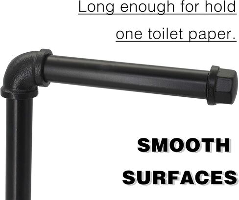 AddGrace Industrial Standing Toilet Paper Holder Iron Pipe Heavy Duty Racks for Home Bathroom (Black) in Saudi Arabia