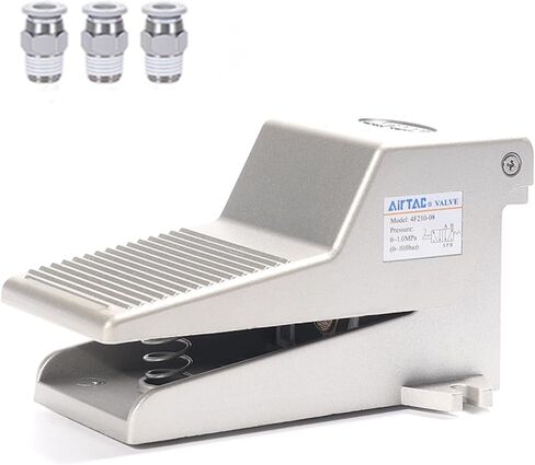 صمام دواسة القدم 5/2 طريقة AirTac 4F210-08 1/4 PT نوع هوائي يعمل بالهواء يتم التحكم فيه عن طريق مفتاح القدم المطاطي المضاد للانزلاق 2 موضع 5 طرق in Kuwait