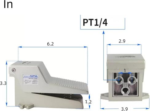 صمام دواسة القدم 5/2 طريقة AirTac 4F210-08 1/4 PT نوع هوائي يعمل بالهواء يتم التحكم فيه عن طريق مفتاح القدم المطاطي المضاد للانزلاق 2 موضع 5 طرق in Kuwait