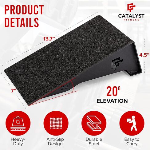 Catalyst ProWedges - أسافين القرفصاء الفولاذية الاحترافية - لوح مائل للقرفصاء المرتفع للكعب ورفع الساق - كتل القرفصاء شديدة التحمل مضادة للانزلاق للركبتين فوق أصابع القدم وتمارين ATG in Saudi Arabia