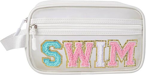 Clear Chenille Letter Makeup Bag，Transparent Waterproof Cosmetic Bag, Sunscreen Accessories Storage Organization in Saudi Arabia