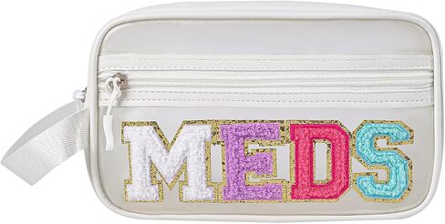 Clear Chenille Letter Makeup Bag，Transparent Waterproof Cosmetic Bag, Sunscreen Accessories Storage Organization in Saudi Arabia