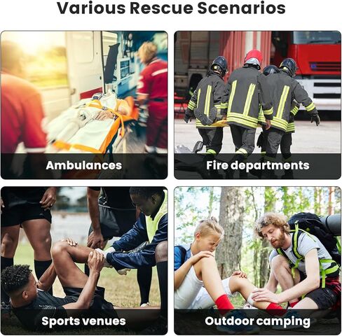 2-Pack Folding Medical Emergency Stretcher, Aluminum Alloy Portable Ambulance Stretcher with Heavy Duty Handles, Straps, and Carrying Case for Secure Patient Transport-Orange in Kuwait