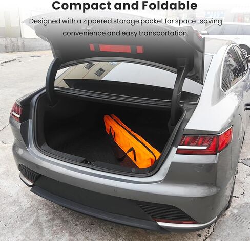 2 Pcs Folding Medical Emergency Stretcher, Portable Aluminum Alloy Ambulance Stretcher with Heavy-Duty Handles, Straps, and Carrying Case for Secure Patient Transport - Orange in Kuwait