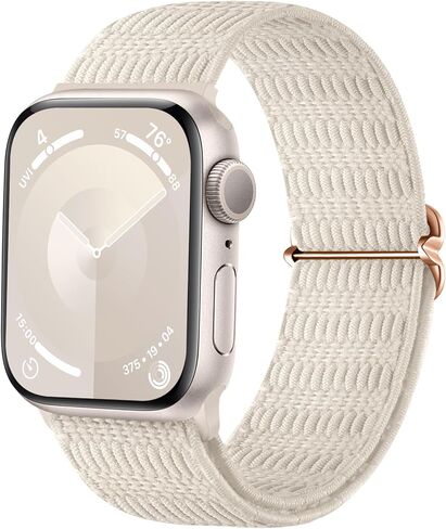 Hamile Braided Solo Loop Compatible with Apple Watch Bands 40mm 41mm 38mm 42mm 44mm 45mm 49mm for Women Men, Stretchy Soft Nylon Adjustable Sport Strap for iWatch Bands Series 9 8 7 6 5 4 3 SE Ultra 2 in Kuwait