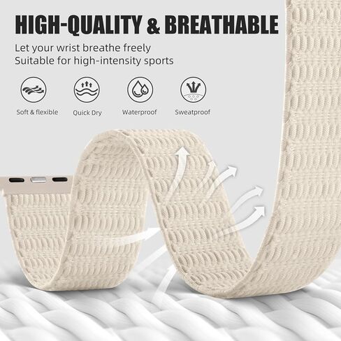 Hamile Braided Solo Loop Compatible with Apple Watch Bands 40mm 41mm 38mm 42mm 44mm 45mm 49mm for Women Men, Stretchy Soft Nylon Adjustable Sport Strap for iWatch Bands Series 9 8 7 6 5 4 3 SE Ultra 2 in Kuwait