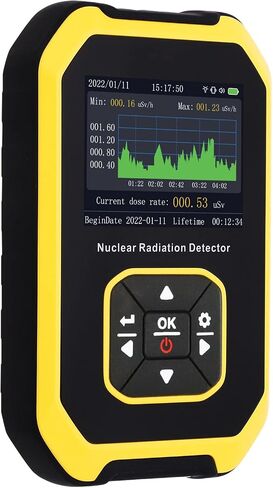 Nuclear Radiation Detector Portable Geiger Counter Handheld GM Radiation Dosimeter with LCD Display and 5 Alarm Types Dosimeter for Sensitive Beta, Gamma, and X-ray Radiation Monitoring in Saudi Arabia