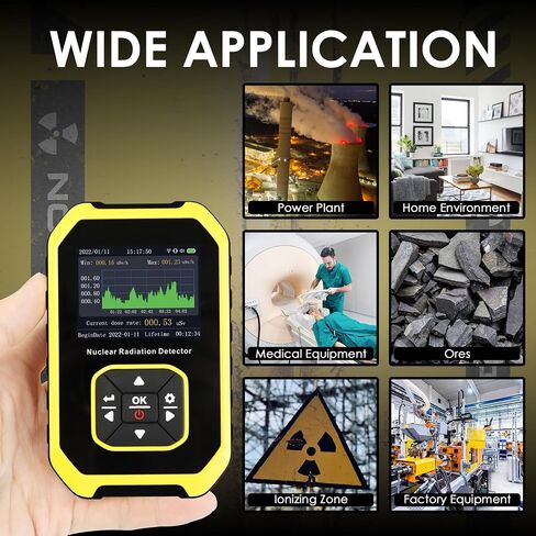 Nuclear Radiation Detector Portable Geiger Counter Handheld GM Radiation Dosimeter with LCD Display and 5 Alarm Types Dosimeter for Sensitive Beta, Gamma, and X-ray Radiation Monitoring in Saudi Arabia