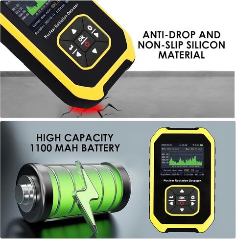 Nuclear Radiation Detector Portable Geiger Counter Handheld GM Radiation Dosimeter with LCD Display and 5 Alarm Types Dosimeter for Sensitive Beta, Gamma, and X-ray Radiation Monitoring in Saudi Arabia