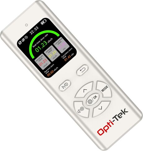 كاشف الإشعاع الأنبوبي Opti-Tek Geiger Müller | مقياس التأين النووي المحمول | مقاومة للماء، دقة من الدرجة العسكرية: نطاق من 0.08 ميكروسيفرت إلى 9999 ميكروسيفرت (عداد جيجر أبيض مقاوم للماء) in Kuwait