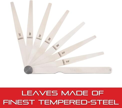 Starrett Tempered Steel Thickness Gage with Tapered Leaves, Locking Device, Rugged and Substanial Steel Case - 0.002" - 0.015" Range, 8 Leaves - 172CT in Saudi Arabia