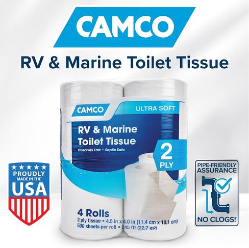 Camco RV Bathroom Toilet Tissue (16 rolls) and TastePURE Camper/RV Water Filter & Hose Protector in Saudi Arabia