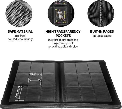 Toploader Binder, top loader binder for cards, 36 pages with 9 pockets per page Holds 324 Toploaders, card folders for trading cards or Sports Cards in 3 x 4'' Toploaders in Saudi Arabia