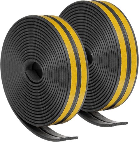PATIKIL Total 39Ft Weather Stripping Door Seal, 2 Rolls EPDM Foam Rubber Self Adhesive Rectangle Soundproof Weather Stripping for Collision Avoidance, White, 19.7Ft/Roll, 9.8Ft/Strip in Saudi Arabia