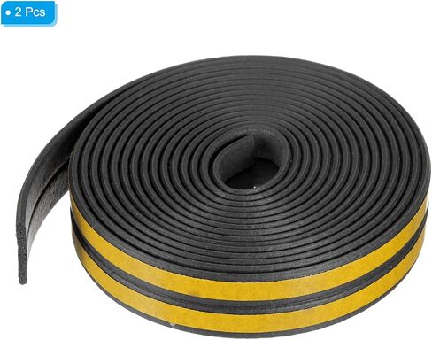 PATIKIL Total 39Ft Weather Stripping Door Seal, 2 Rolls EPDM Foam Rubber Self Adhesive Rectangle Soundproof Weather Stripping for Collision Avoidance, White, 19.7Ft/Roll, 9.8Ft/Strip in Saudi Arabia