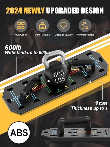 Professional Strength Training Equipment Strengthened by Durable Metal Frame, Push Up Board Fitness, Portable & Foldable Push Up Bar Set for Home Gym with Plenty accessories, Pushup Handles for Floor, Resistance Bands, Ab Roller in Saudi Arabia