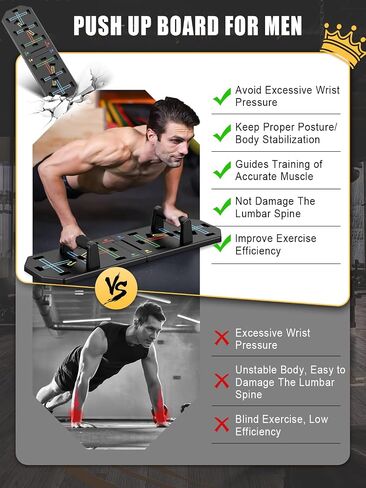 Professional Strength Training Equipment Strengthened by Durable Metal Frame, Push Up Board Fitness, Portable & Foldable Push Up Bar Set for Home Gym with Plenty accessories, Pushup Handles for Floor, Resistance Bands, Ab Roller in Saudi Arabia