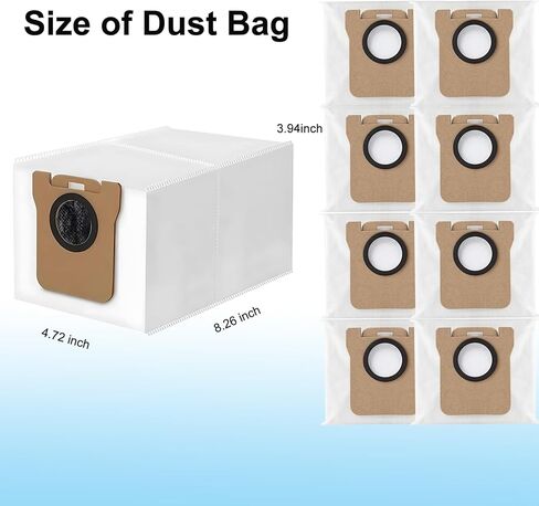 10 أكياس مكنسة كهربائية سعة 3 لتر متوافقة مع المكانس الكهربائية الروبوتية Dreametech L10s Ultra/L10 Ultra/L20 Ultra وDreame S10 Pro، تناسب ملحقات Dreame l10s Ultra in Kuwait