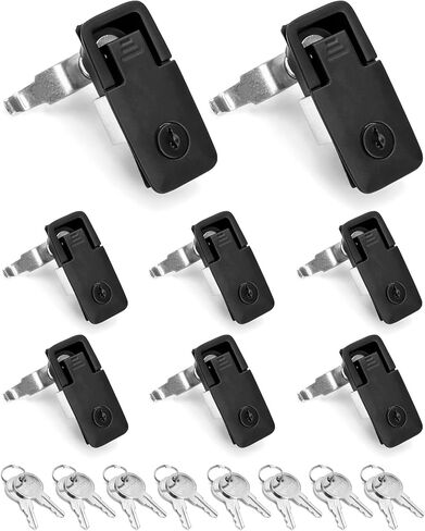 QWORK Compression Latch Flush Sealed Lever Latch Trigger, 8 Pack Latches with 8 Keys Adjustable Lift and Turn, Keyed Alike in Saudi Arabia