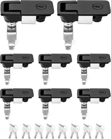 QWORK Compression Latch Flush Sealed Lever Latch Trigger, 8 Pack Latches with 8 Keys Adjustable Lift and Turn, Keyed Alike in Saudi Arabia