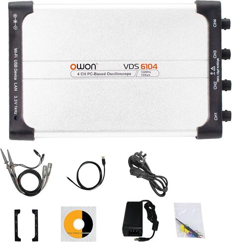 OWON VDS6104 USB PC Virtual Oscilloscope 4 Channel 100 MHz 1Gsa/s 8bits ADC Portable Type-C Digital USB Oscilloscopes PC oscilloscope,Standard SCPI protocol supported, LabVIEW supported. in Saudi Arabia