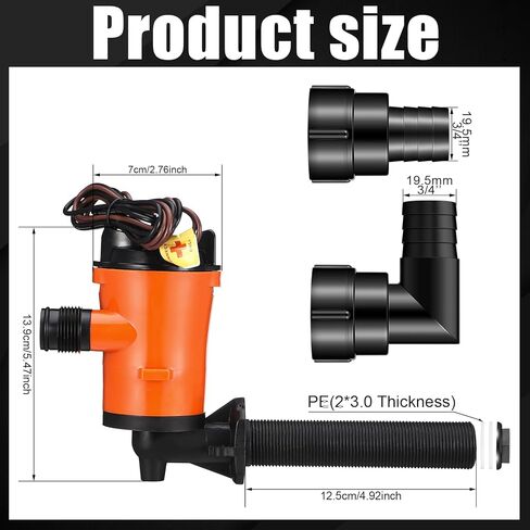 مضخة Livewell للقارب مع 4 مصفاة شبكية من الفولاذ المقاوم للصدأ مقاس 3/4 بوصة، مضخة مهوية 12 فولت 800 جيجا في الساعة لخرطوشة Livewell الغاطسة in Kuwait
