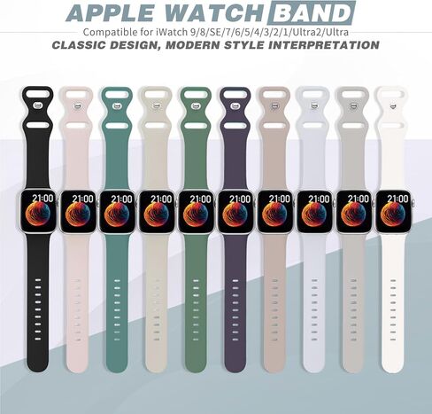 10 عبوات من الأربطة الرياضية المتوافقة مع أساور ساعة Apple 38 مم 40 مم 41 مم 42 مم 44 مم 45 مم 49 مم للنساء والرجال، حزام سيليكون ناعم مقاوم للماء لساعة iWatch Apple Watch Series 9 Ultra 8 7 6 5 4 3 2 1 SE in Kuwait