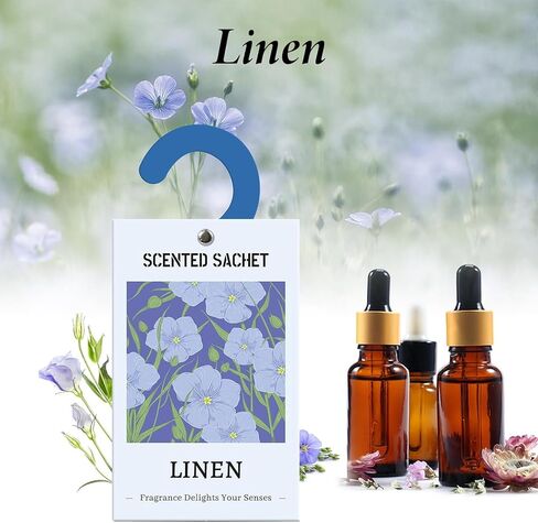 Scented Sachets for Drawer and Closet, Fresh Linen Scented Sachet Bags, Scented Sachets with Hanger Hooks, Long-Lasting Sachets Bags Air Freshener Fresh Scents for Wardrobe, Car in Saudi Arabia