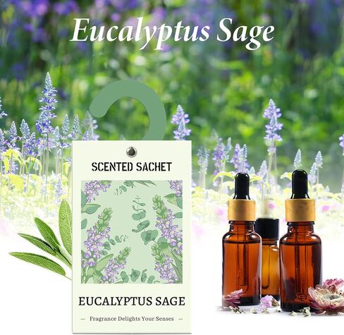 Scented Sachets for Drawer and Closet, Fresh Linen Scented Sachet Bags, Scented Sachets with Hanger Hooks, Long-Lasting Sachets Bags Air Freshener Fresh Scents for Wardrobe, Car in Saudi Arabia