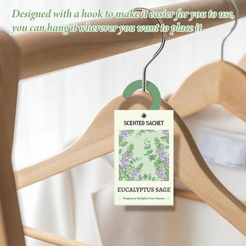 Scented Sachets for Drawer and Closet, Fresh Linen Scented Sachet Bags, Scented Sachets with Hanger Hooks, Long-Lasting Sachets Bags Air Freshener Fresh Scents for Wardrobe, Car in Saudi Arabia