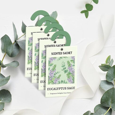 Scented Sachets for Drawer and Closet, Fresh Linen Scented Sachet Bags, Scented Sachets with Hanger Hooks, Long-Lasting Sachets Bags Air Freshener Fresh Scents for Wardrobe, Car in Saudi Arabia