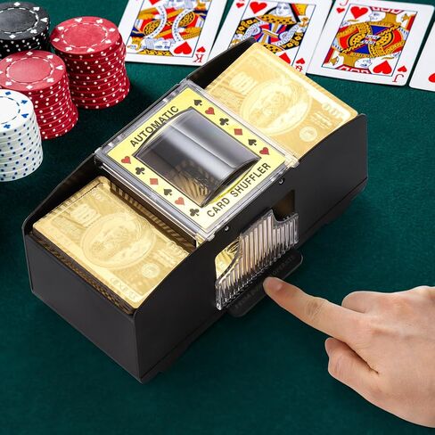 Suwimut 1-2 Decks ماكينة خلط البطاقات الأوتوماتيكية، ماكينة خلط البطاقات الكهربائية التي تعمل بالبطارية، ماكينة خلط بطاقات الكازينو الكهربائية للعب الورق، ألعاب البطاقات المنزلية، نادي الحفلات in Kuwait