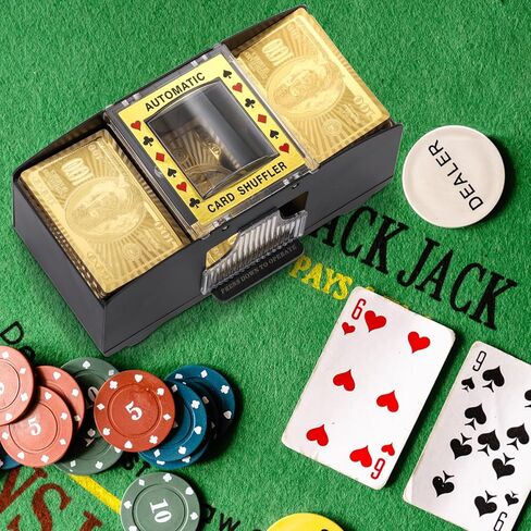 Suwimut 1-2 Decks ماكينة خلط البطاقات الأوتوماتيكية، ماكينة خلط البطاقات الكهربائية التي تعمل بالبطارية، ماكينة خلط بطاقات الكازينو الكهربائية للعب الورق، ألعاب البطاقات المنزلية، نادي الحفلات in Kuwait